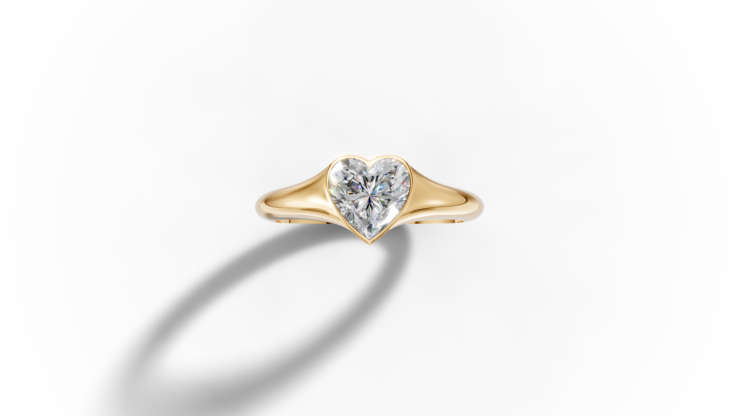 1 Ct Lab Diamond Ring Heart Shape