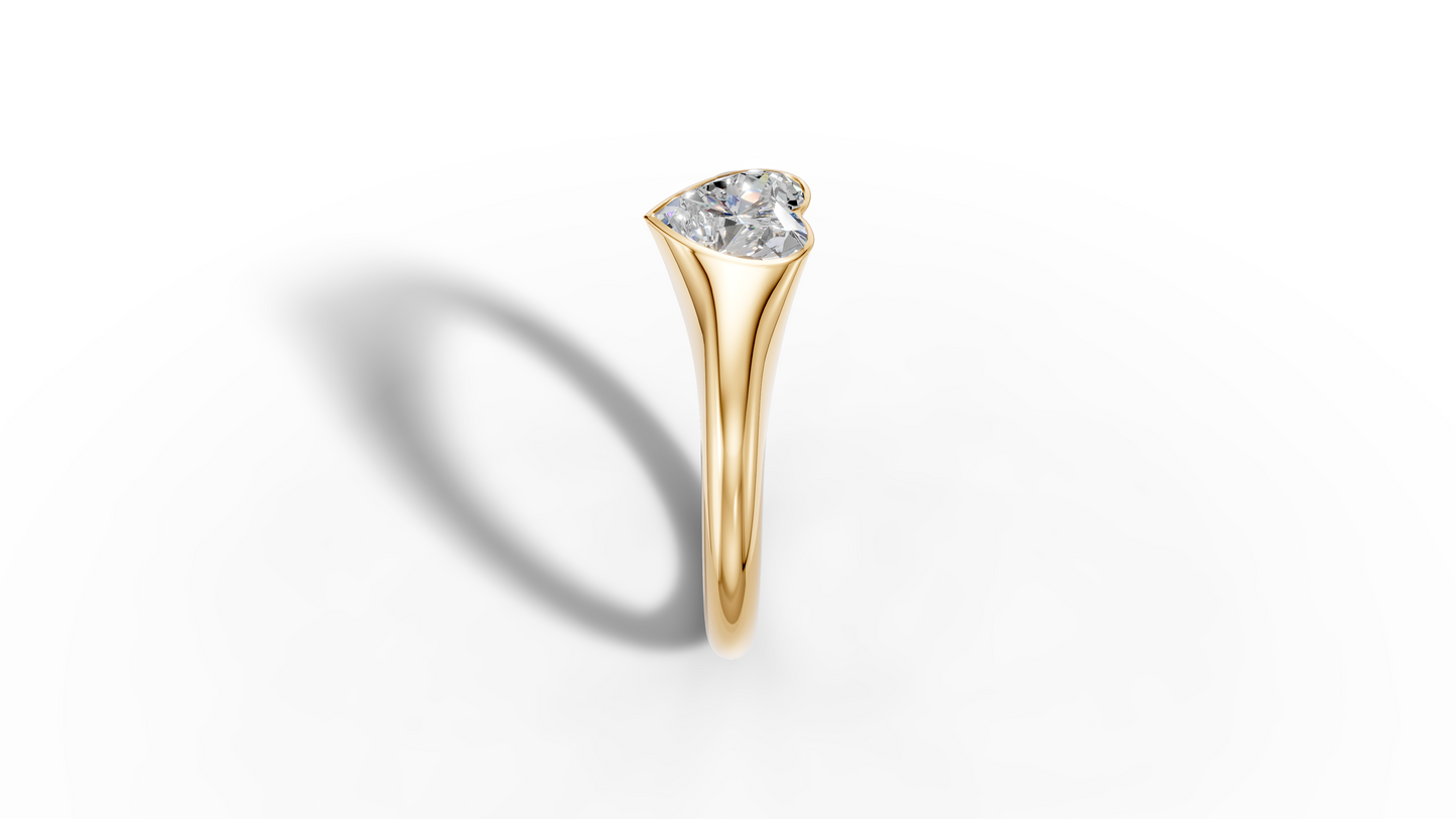 1 Ct Lab Diamond Ring Heart Shape