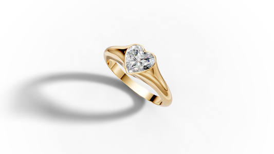 1 Ct Lab Diamond Ring Heart Shape